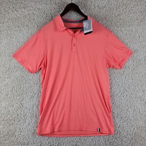 ZITY Polo Shirt Men's Size Large Red Salmon Golf Tennis Athletic Performance NEW